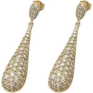จิวเวลสปาร์คต่างหูทรงหยดน้ำ 3.30 กะรัต เพชรขาวธรรมชาติ ทองคำแท้ 14K ทรงกลม สี I-J สีขาวใส สำหรับผู้หญิง - Product Image 1