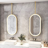 Customized Smart Bathroom Hotel Special Oval Shaped Fogless Touch Screen Led Mirror Bathroom