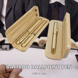 Nuevo Diseño de Bolígrafo de Bambú con Punta de 1.0 mm, Tinta Azul y Negra, Impresión UV, Portátil, para Oficina, Escuela, Escritura, Papelería, Negocios - Product Image 2