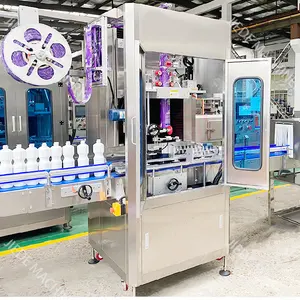 Máquina automática de etiquetagem de garrafas, de alta velocidade da máquina de etiquetagem do manga do encolhimento automático