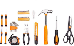 Kit d'outils ménagers 39 pièces, ensemble d'outils de réparation domestique avec marteau, tournevis, pinces et boîte de rangement pour le bricolage et l'entretien - Product Image 3