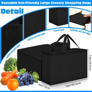 Bolsas de Compras Reutilizables de 16x6x12 Pulgadas, Plegables, de Tela No Tejida, para Uso Comercial - Product Image 3