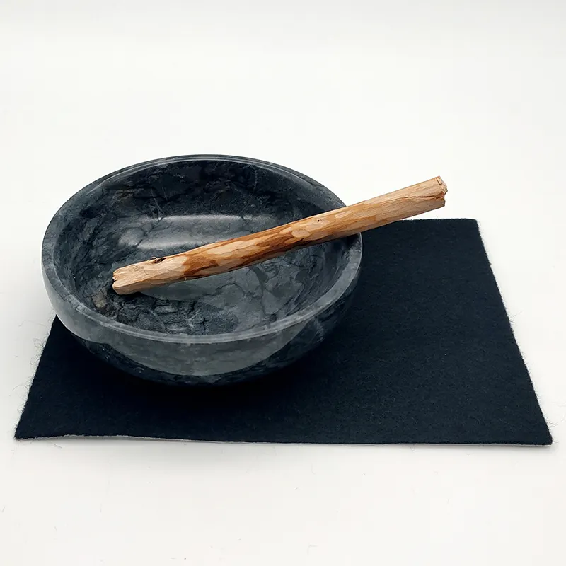 Natural Real White And Black Stone Marble Incense Burner