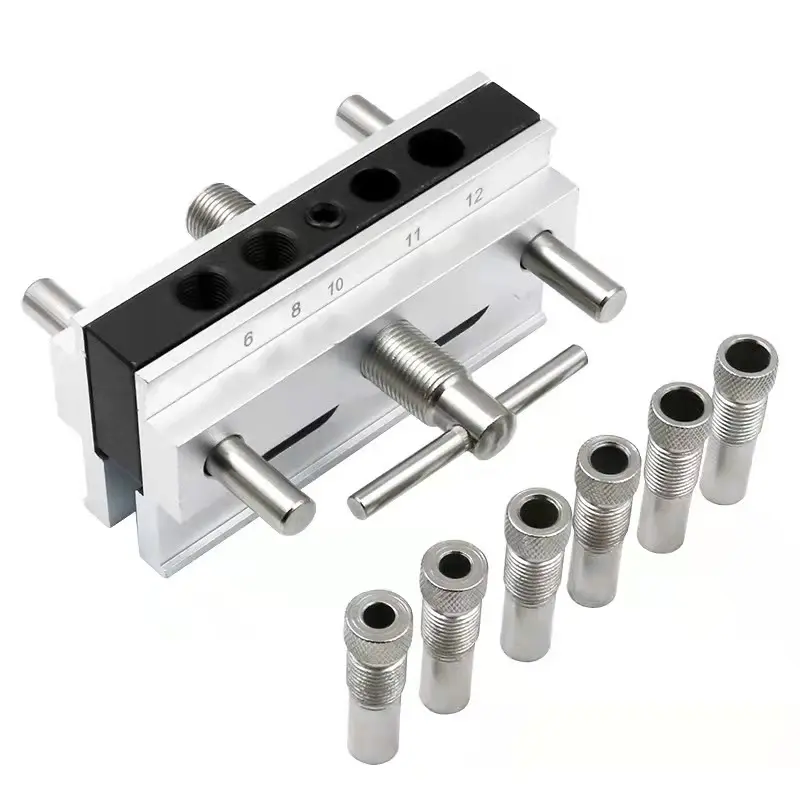 Ahşap dübel delik ile 1/4 ''5/16'' 3/8 ''7/16'' 1/2 ''kendinden merkezleme dübel Jig kiti