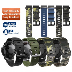 Correa de Reloj HUANLONG Transpirable, Suave, Impermeable, de Nailon Ajustable con Liberación Rápida, Compatible con Garmin de 22mm y 26mm, Elástica, Reemplazable y Moderna - Product Image 1