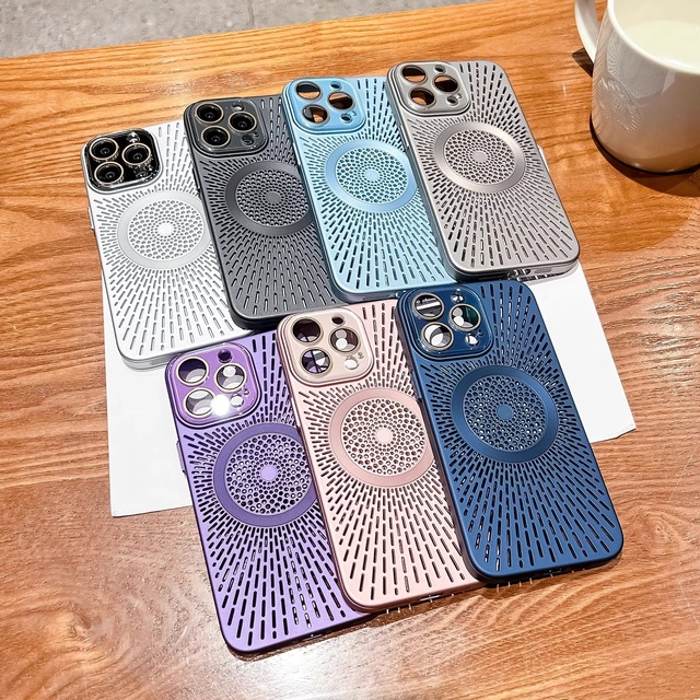 High-end Honeycomb Heat Dissipation Shockproof Phone Case for iPhone 12 13 14 15 16 Pro Max MPC06
