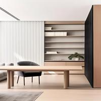Bureau d'ordinateur et rangement pour livres combinés sur mesure |   Meubles en bois massif à aménagement flexible pour bureau de condo