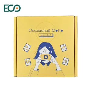 Recycled Light Macaroon Color Yellow Mini Small Corrugated Box Mailer Box with Double Side Printing