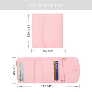 Hongbo Top Xmas/School Gift 10-Color Pebble Quilted Leather Mini Portable Multi-Functional Card Wallet pour Bill, Cash, Money - Product Image 3