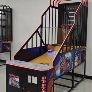 Macchina da gioco arcade di basket in metallo a gettoni, commerciale, con display LCD per il punteggio e il ranking, luci LED, garanzia 1 anno - Product Image 1