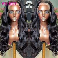 Perruques en cheveux humains bruts de fournisseur Alibaba très demandé pour femmes noires, perruques sans colle à ondulations naturelles, perruques Lace Front, produits capillaires en gros pour le coiffage