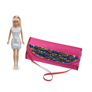 Luxury 27cm Blow-Molded <b>Vinyl</b> Doll with Sequin Purse and Battery Operated Fashion Features for Children Birthday Celebration Sup - Product Image 4