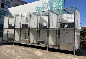 Özel inşa çift katlı köpek kulübesi <span class=keywords><strong>Run</strong></span> sistemi paslanmaz çelik ve cam köpek Daycares veya Groomers için - Product Image 5