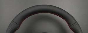 Palancas de Cambio Cosidas en Fibra de Carbono Perforada Negra Personalizadas para Volante de Cuero para <span class=keywords><strong>Audi</strong></span> - Product Image 3