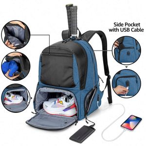 Échantillon gratuit 2024 – Sac à dos de sport et de loisirs grande capacité, imperméable, unisexe, couleur unie, pour pickleball, badminton et raquettes de tennis - Product Image 2