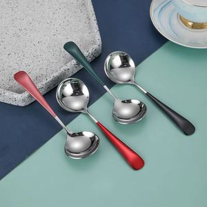 Cuillère en acier inoxydable de qualité alimentaire, finition miroir dorée, design rond et élégant pour servir des fruits, des desserts et du café, idéale pour les cadeaux. - Product Image 4