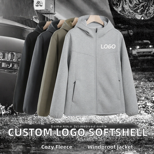 Outdoor Slim <b>Long</b> Casual Autumn Hooded Stand Collar Eco-Friendly Thermal Fleece <b>Jacket</b> for <b>Men</b> - Product Image 2