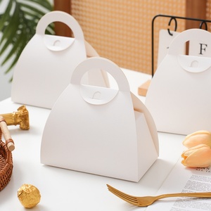 Sunshine <b>Small</b> White Disposable Pastry <b>Box</b> for Mousse Cake French Dessert Cut Cake <b>Packaging</b> Embossing Matt Lamination for Food - Product Image 1