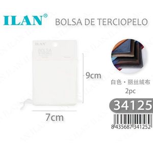 Sac en velours Ilan 7x9 cm blanc 2 pièces - Product Image 3