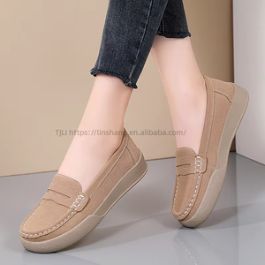 Spring New Style Genuine Leather Slip-on Women's Korean Style Casual Lazy <b>Shoes</b> <b>Soft</b>-Soled Comfortable Mother's <b>Shoes</b> - Product Image 4