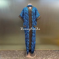 Nouvelle Mode Robe Mère Ethnique Industrie Lourde Imprimé Diamant Chaud Ample Bubu Africain pour Femmes Musulmanes en Polyester