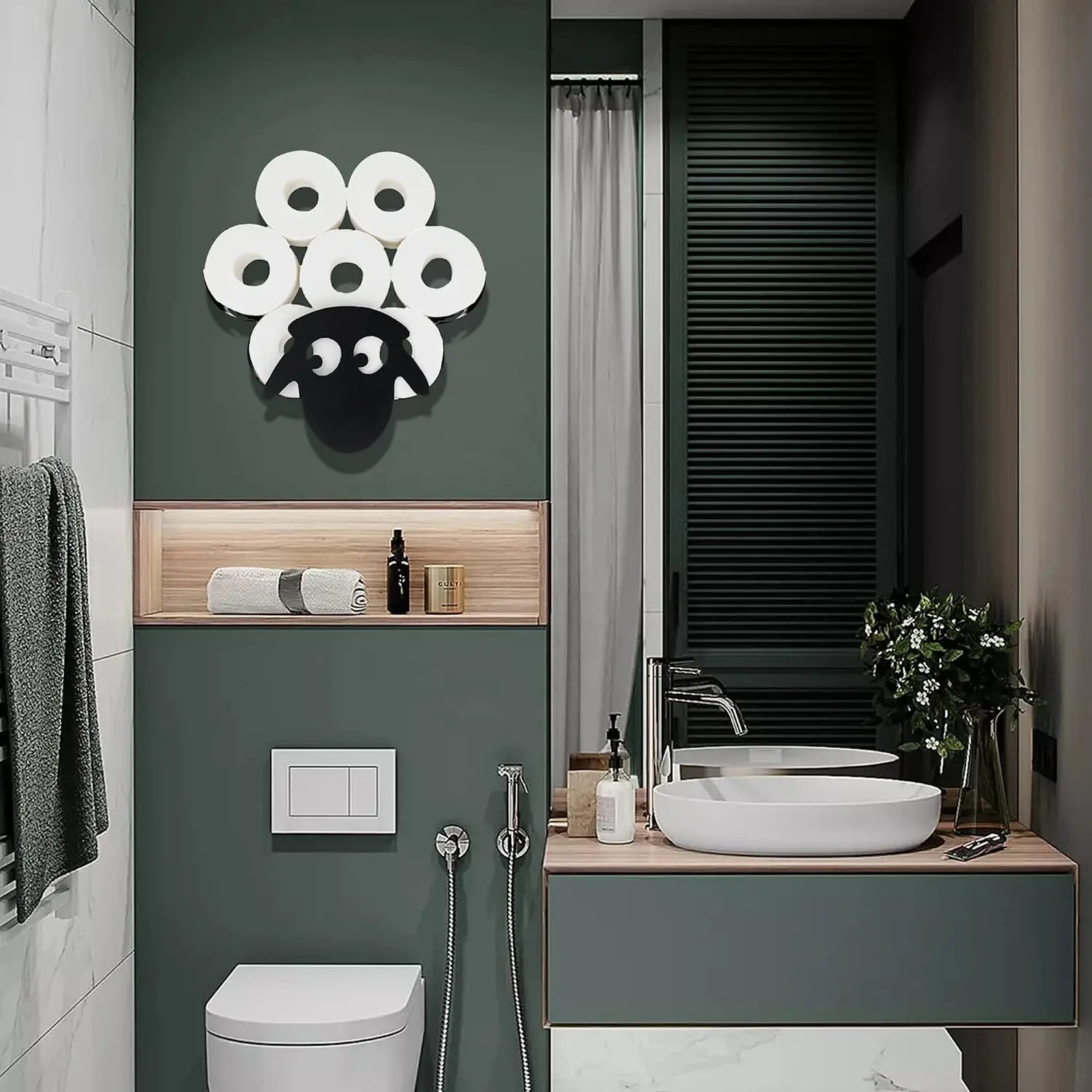 Tier dekorative Toiletten papier halter Seidenpapier Aufbewahrung ständer Wand halterung Eisen Tissue Basket Schaf