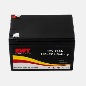 Batteria al litio e fosfato sistema elettrico a lunga durata 12.8V LiFePO4 batteria al litio 12V 12Ah