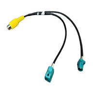 Adaptateur de câblage de caméra OEM pour voiture, connecteur FAKRA mâle/femelle, double RCA mâle, câble de rétrofit pour véhicule de 30 cm