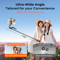 LISEN Modieus Aluminium Selfie Stick Statief Verstelbaar 720 °   Rotatiecontrole Opvouwbaar voor live streaming buitenshuis