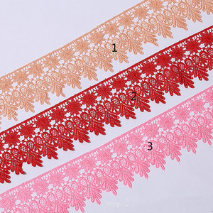 8.5 cm 와이드 수용성 체인 나이지리아 레이스 트리밍 폴리에스터 바코드 화학 레이스 리본 원피스 - Product Image 2