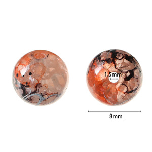 Cuentas de vidrio Lampwork de 8 mm, redondas, de cristal, sueltas, para la fabricación de joyería, primavera 2024, origen Yiwu, AC2912 - Product Image 4