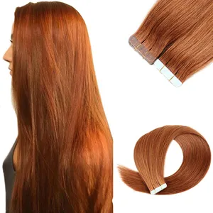 Brazilian Human Hair Tape Ins,Red Tape Hair Extensions