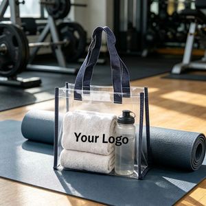 Bolsas de Compras de PVC Transparentes Personalizadas con Asas, Bolsas de Plástico Transparentes con Asas Holográficas para la Playa - Product Image 1