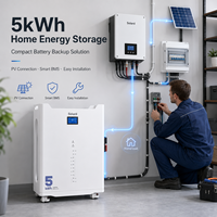 Système de batterie de stockage d'énergie domestique hors réseau empilable 51V 48V 100Ah avec moniteur intelligent WIFI 5kWh LiFePO4