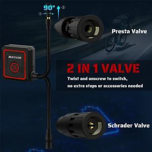 OEM/ODM BUCKLOS gonfleur de pneu de vélo de route VTT pompe à air électrique portable pour vélo avec affichage numérique de la jauge accessoires de cyclisme - Product Image 2