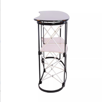 Table de podium ovale légère personnalisée avec graphisme, prix de gros, pour salon professionnel