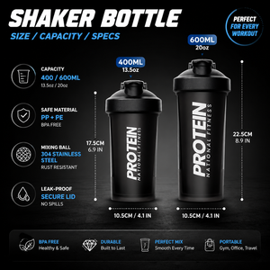 Botella Mezcladora de Proteínas de Plástico de 600 ml con Logotipo Personalizado, Libre de BPA, a Prueba de Fugas, Botella de Agua Deportiva para Gimnasio, Vaso Mezclador para Polvo de Proteínas - Product Image 3