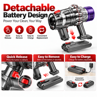Aspirateur balai sans fil 650W, 40000Pa, moteur sans balais 250AW, réservoir de poussière 1,2L, filtre HEPA, léger, pour la maison et les poils d'animaux