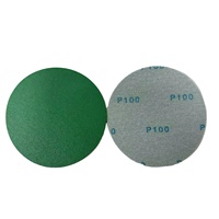 Disques abrasifs autocollants de 6 pouces à dureté moyenne, disques de ponçage en film polyester vert OEM pour le polissage automobile