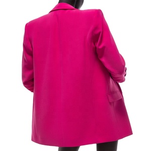 2021 OEM personnalisé surdimensionné mode rouge formelle dame à manches longues en gros décontracté grande taille <span class=keywords><strong>Robe</strong></span> Blazers Femme et manteau pour les femmes - Product Image 4
