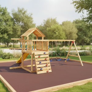 Speeltoestellen Voor Kinderen Buiten <span class=keywords><strong>Set</strong></span> Met Houten Schommel En Glijbaan Voor Kinderen - Product Image 5
