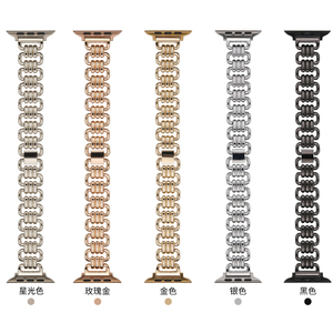 Correa de reloj de cadena de lujo con patrón de ondas de esqueleto de Metal para <span class=keywords><strong>Apple</strong></span> <span class=keywords><strong>Watch</strong></span> 9 8 7 <span class=keywords><strong>6</strong></span> 5 <span class=keywords><strong>SE</strong></span> - Product Image 3