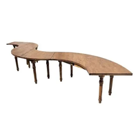 Table Serpentine en Bois Massif en Forme de S pour Mariage, Arrangements DIY Couleurs Personnalisées