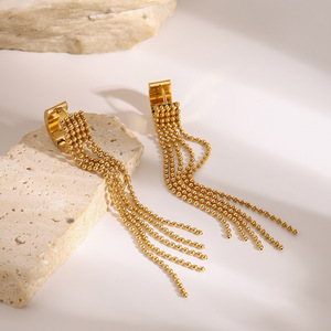 Pendientes de Borla Yueli, Color Dorado, Acero de Titanio, Joyería de Moda para Fiestas - Product Image 4