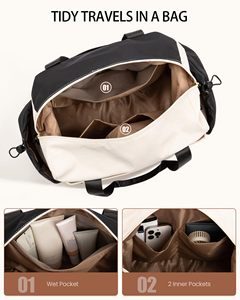 Şık Büyük Hafif Dayanıklı Su Geçirmez Islak Kuru Bölmeli El Çantası Spor Salonu Hafta Sonu Gecelik Seyahat Çantası - Product Image 6