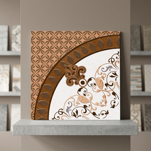 Carreaux de sol en céramique émaillée pleine masse effet marbre Bookmatch 400x400mm, étanches pour salle de bain et intérieur - Product Image 2