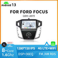 Autoradio Android 9 "4G LTE Android 13 1280*720 IPS Car-play pour Ford Focus 2011-2017