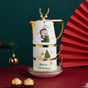 Keramische Theeset Groothandel Koffiepot En Beker Geschenkdoos Keramische Theepot Set Theekop Set Luxe Koffie - Product Image 5
