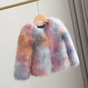 Manteau court en <span class=keywords><strong>fausse</strong></span> <span class=keywords><strong>fourrure</strong></span> moelleuse et chaude pour filles, veste d'hiver de luxe pour tout-petits, cardigan pour filles - Product Image 1