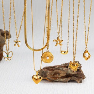 Colliers superposés en or pour femmes, collier pendentif délicat plaqué or 14 carats, bijoux personnalisés tendance, cadeau pour <span class=keywords><strong>maman</strong></span> - Product Image 5